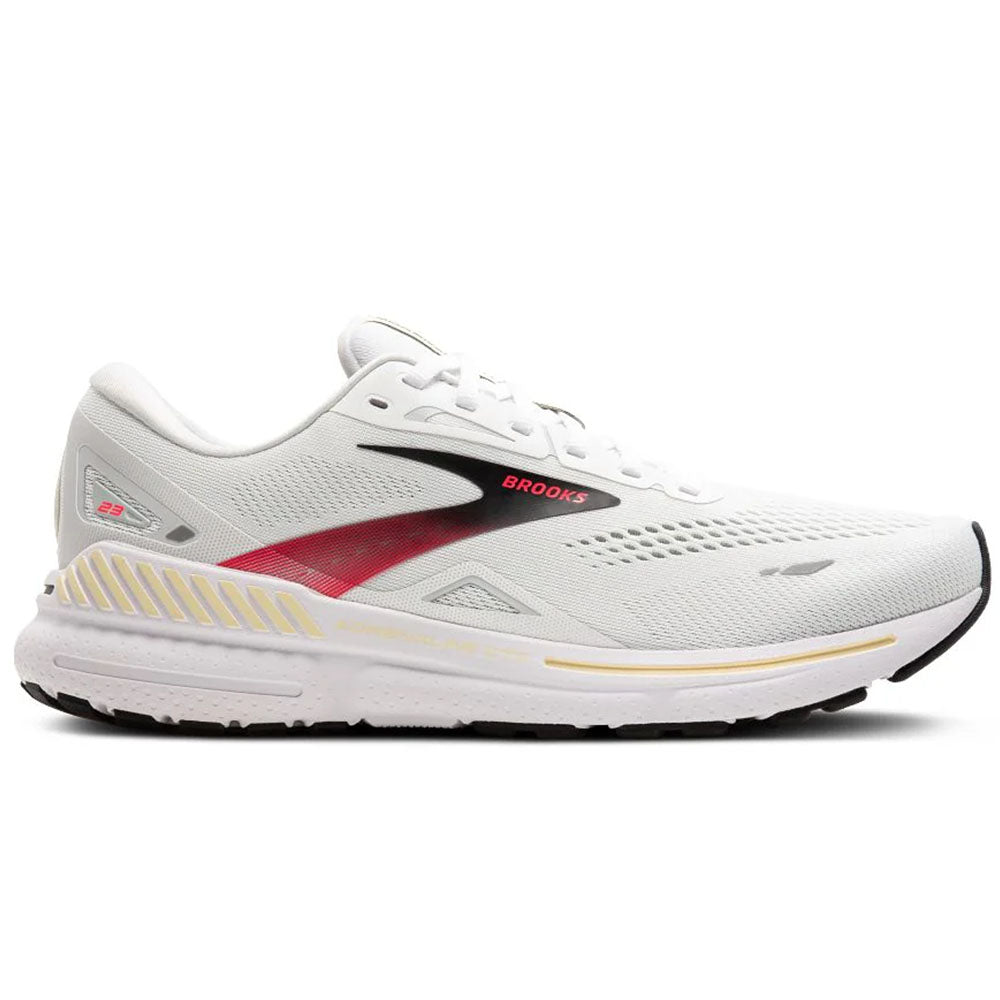 Men's Brooks Adrenaline GTS 23, White/Cream/Pink, 8 D Medium