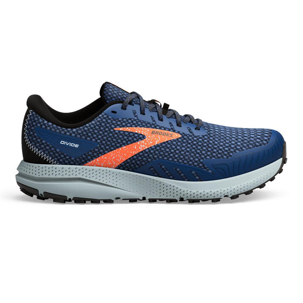 Men's Brooks Divide 4, Blue/Navy/Firecracker, 8 D Medium