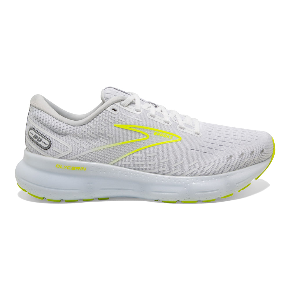 Men's Brooks Glycerin 20, White/Nightlife, 9.5 D Medium