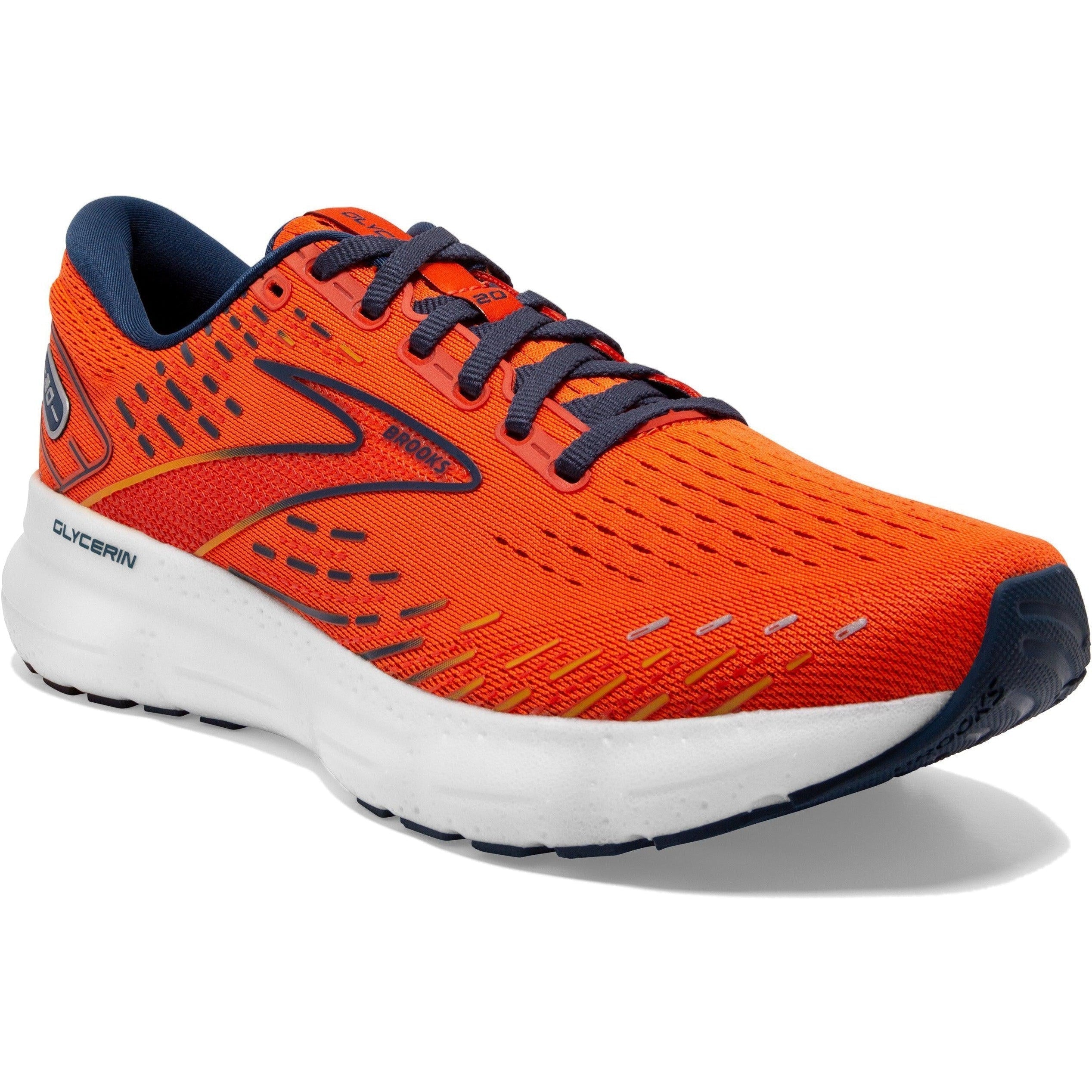 Men's Brooks Glycerin 20, Orange/Titan/Flame, 8.5 D Medium