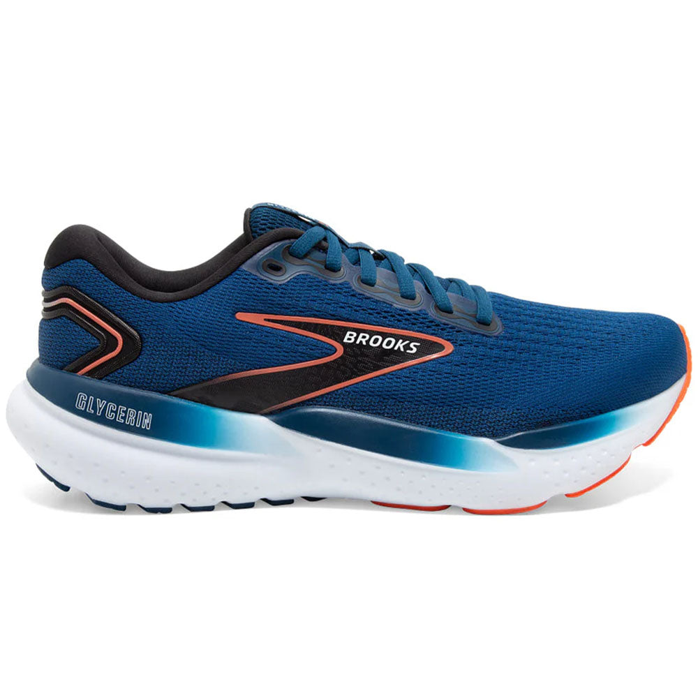 Men's Brooks Glycerin 21, Blue Opal/Black/Nasturtium, 11.5 D Medium