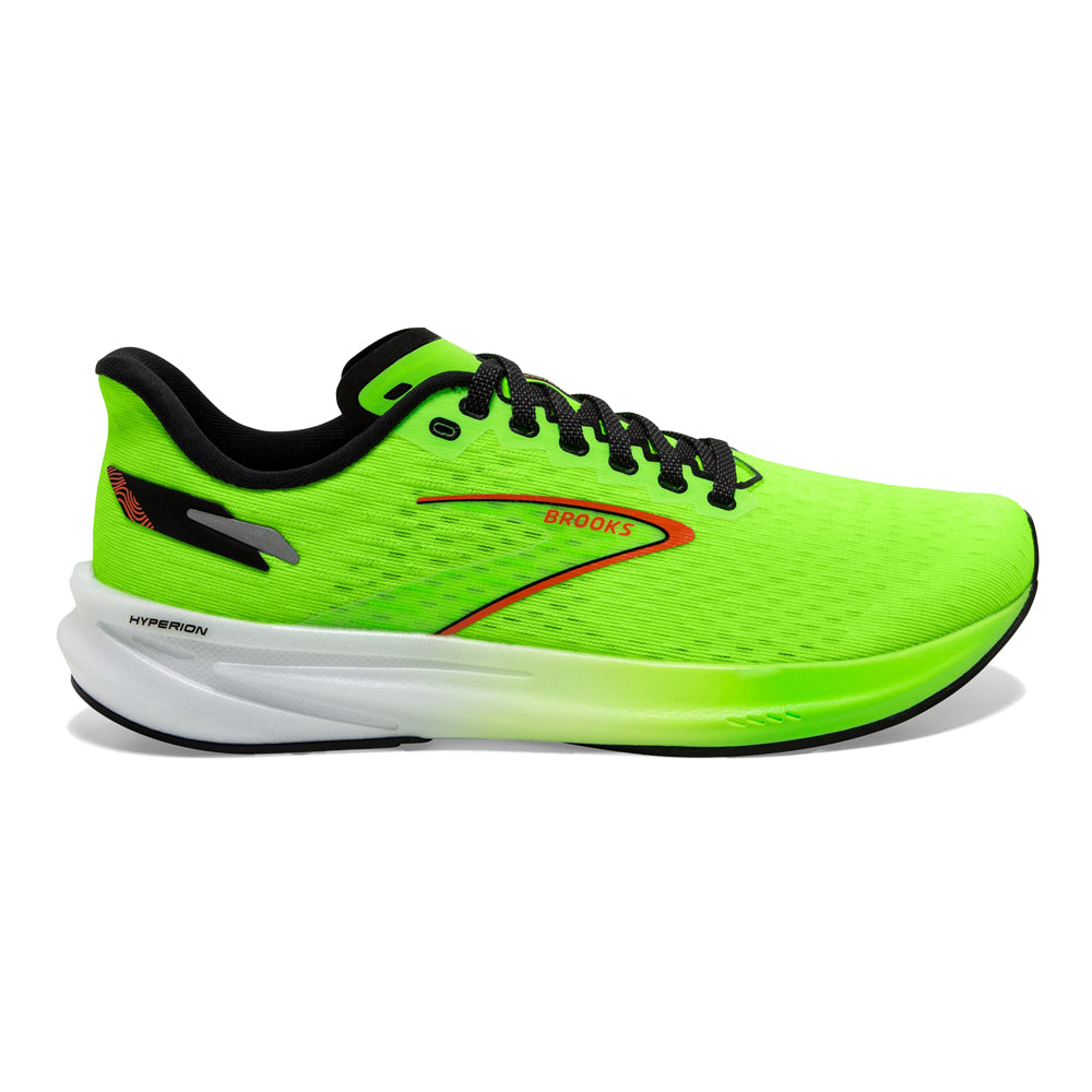 Men's Brooks Hyperion, Green Gecko/Red Orange/White, 11.5 D Medium