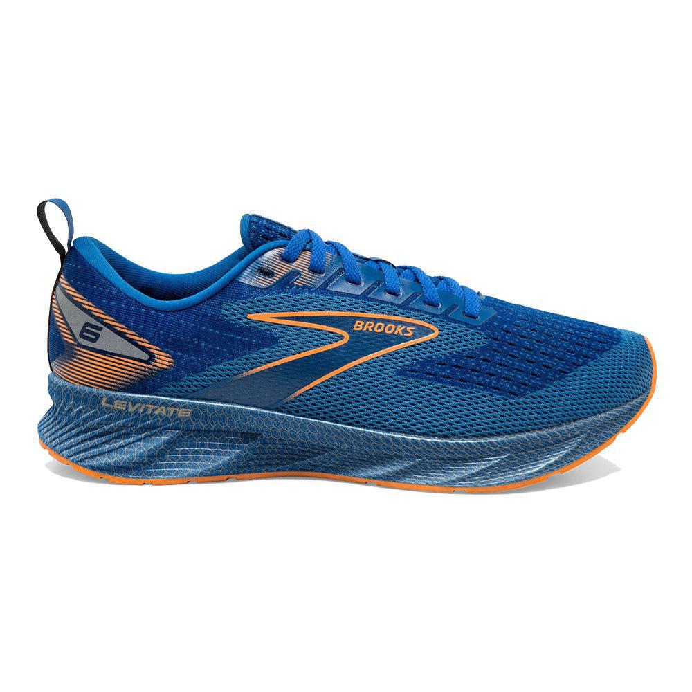 Men's Brooks Levitate 6, Classic Blue/Orange, 15 D Medium