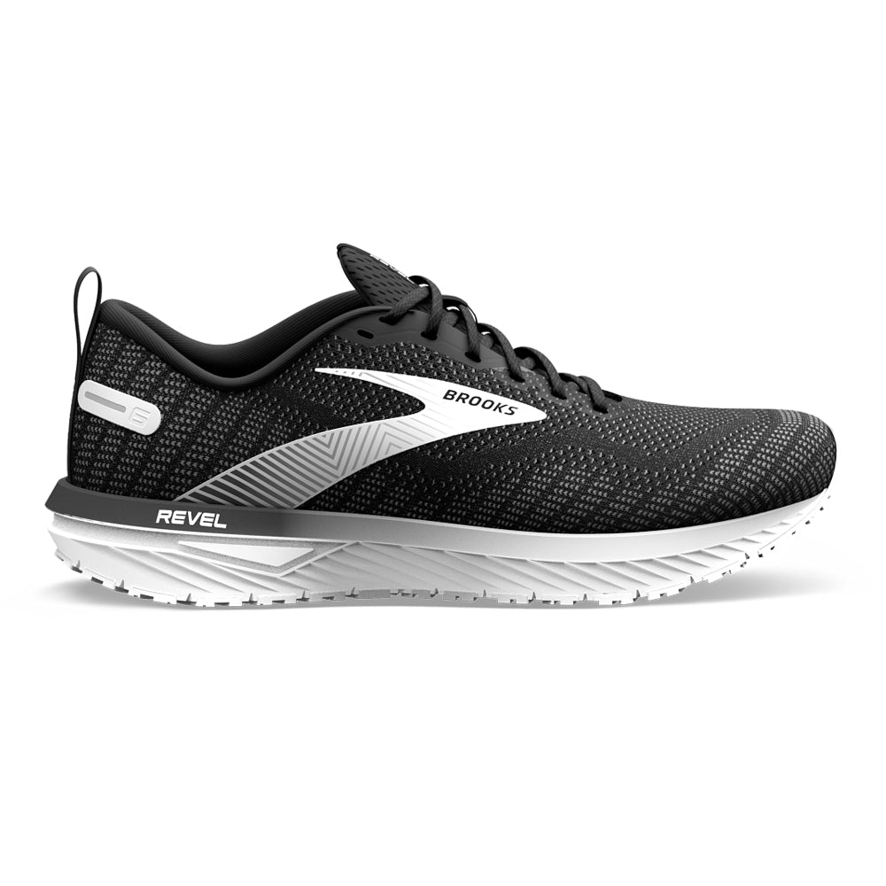 Men's Brooks Revel 6, Black/Blackened Pearl/White, 9.5 D Medium