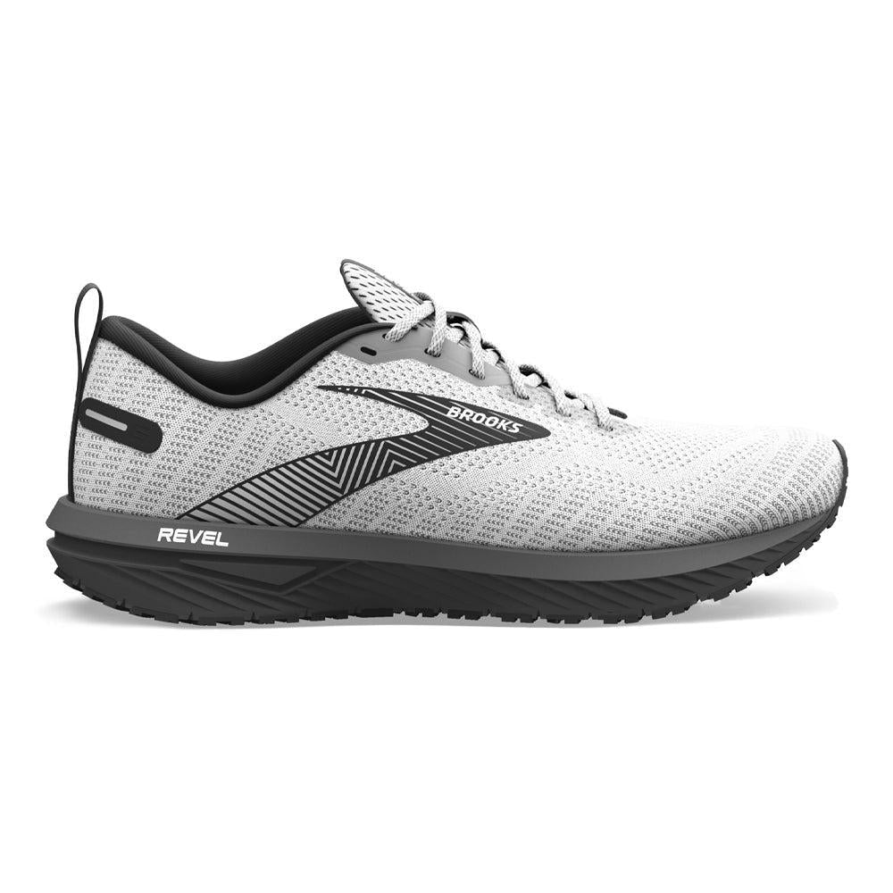 Men's Brooks Revel 6, White/Black, 7 D Medium
