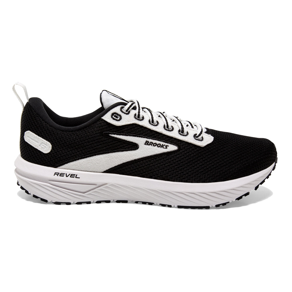 Men's Brooks Revel 6, Black/White, 9.5 D Medium