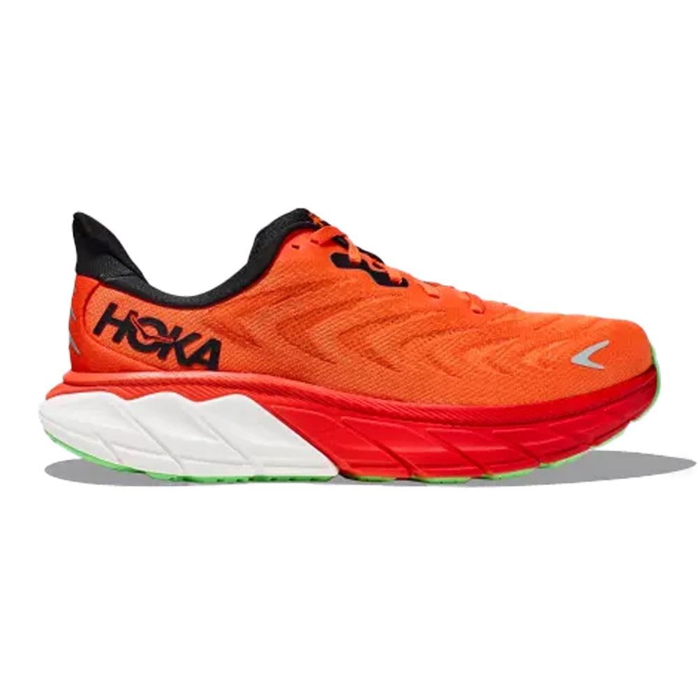Men's Hoka Arahi 6, Flame/Black, 8 D Medium