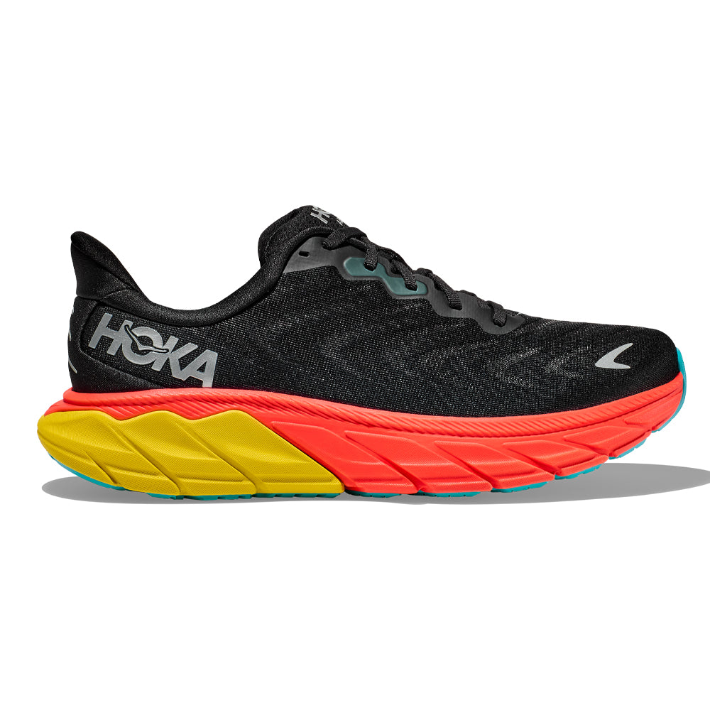 Men's Hoka Arahi 6, Black/Flame, 10.5 D Medium