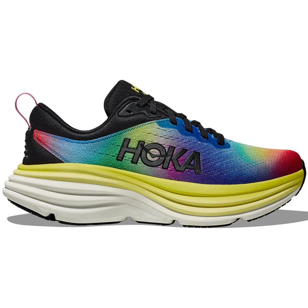 Men's Hoka Bondi 8, Black/Multi, 10 D Medium