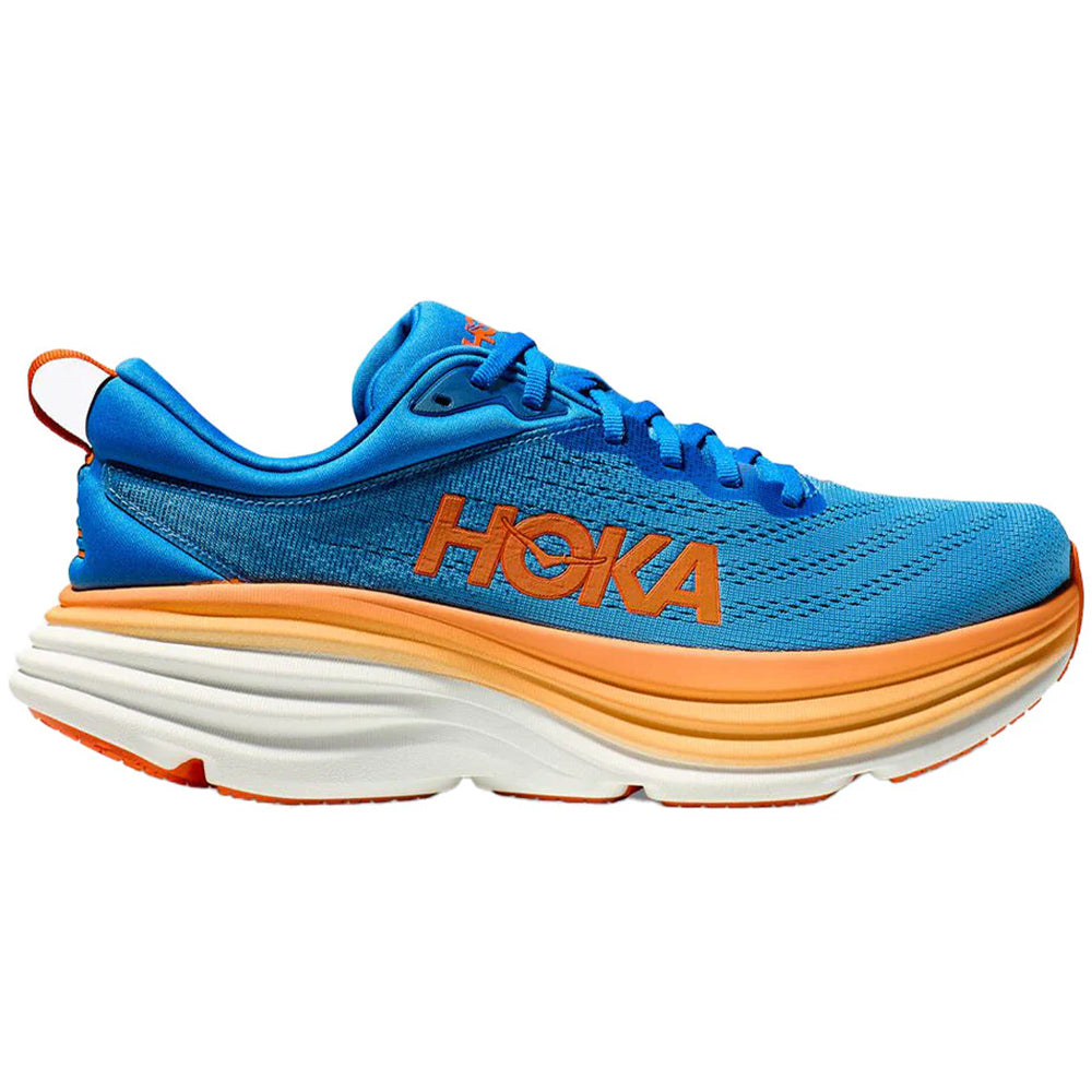 Men's Hoka Bondi 8, Coastal Sky/Vibrant Orange, 9.5 D Medium