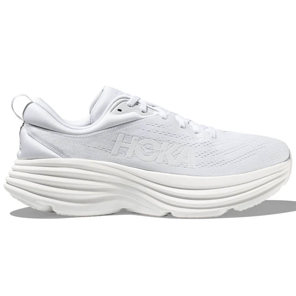 Men's Hoka Bondi 8, White/White, 10.5 D Medium