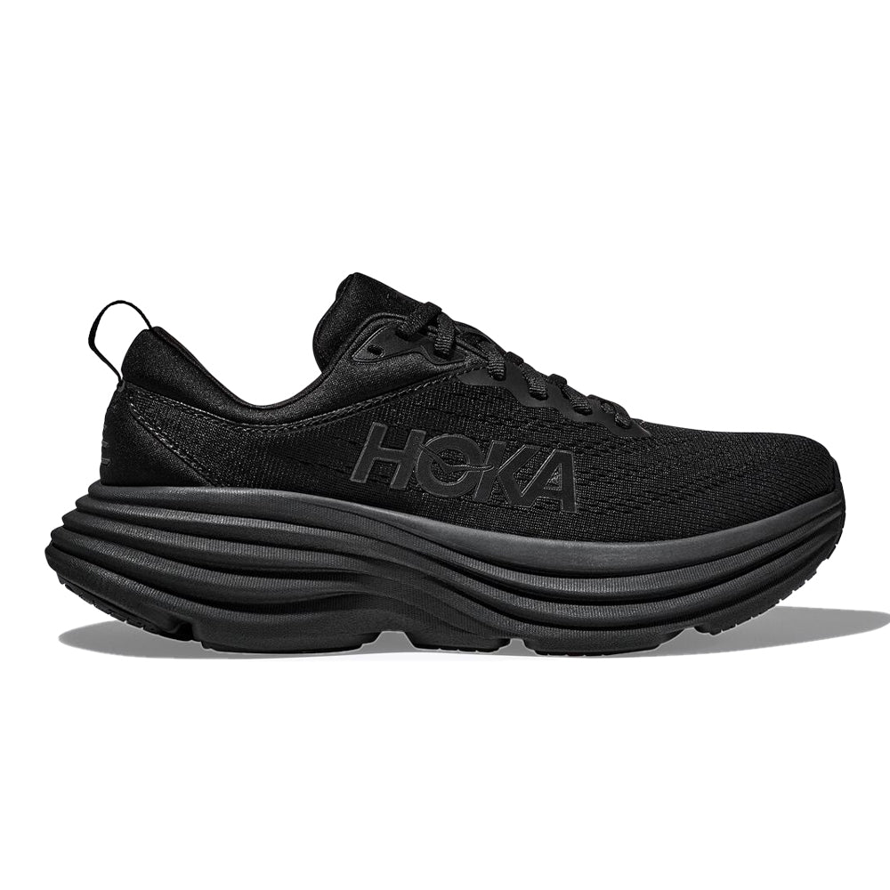 Men's Hoka Bondi 8, Black/Black, 12 D Medium