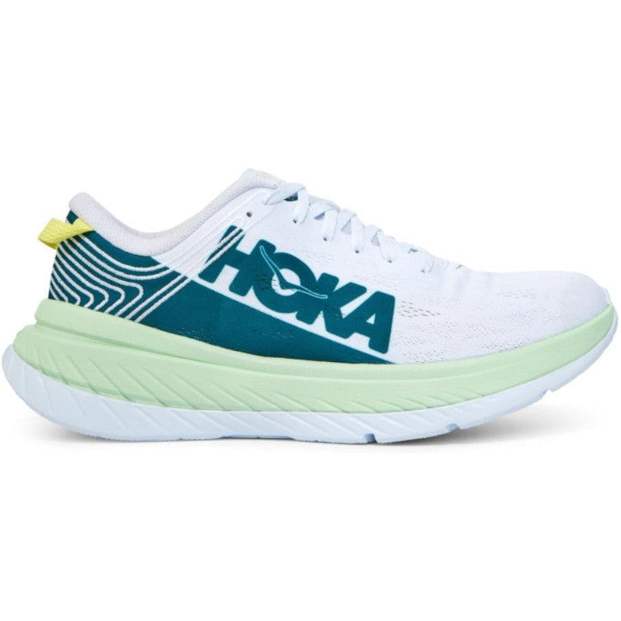 Men's Hoka Carbon X, Green Ash/White, 13 D Medium