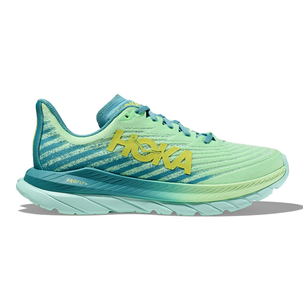 Men's Hoka Mach 5, Lime Glow/Ocean Mist, 13 D Medium