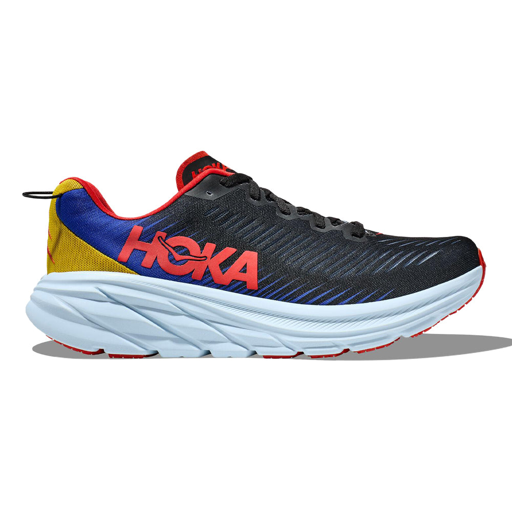 Men's Hoka Rincon 3, Black/Dazzling Blue, 9.5 D Medium