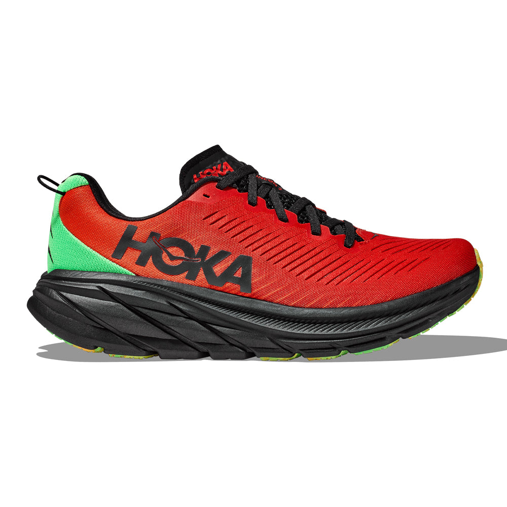 Men's Hoka Rincon 3, Red Alert/Flame, 12 D Medium