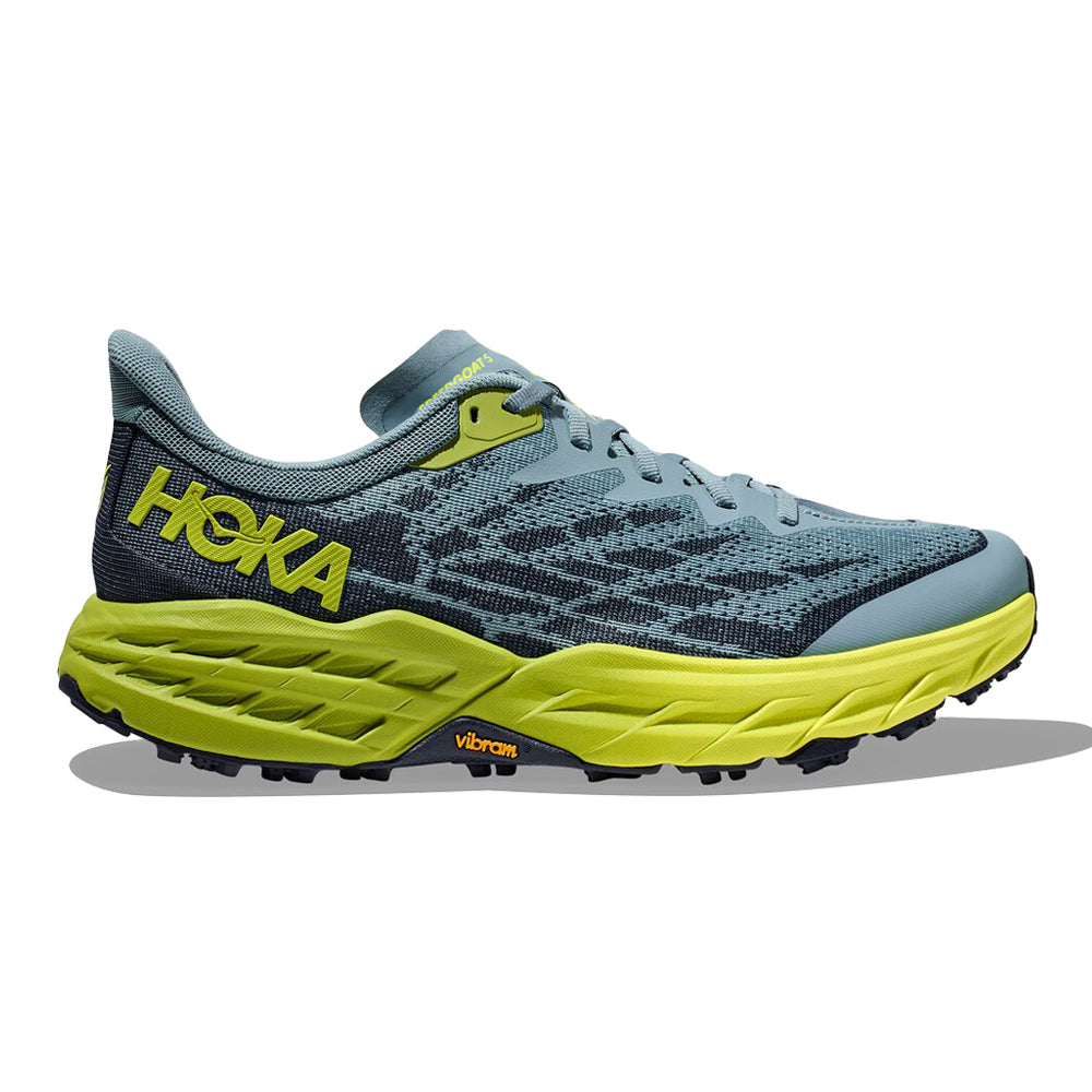 Men's Hoka Speedgoat 5, Stone Blue/Dark Citron, 11 D Medium