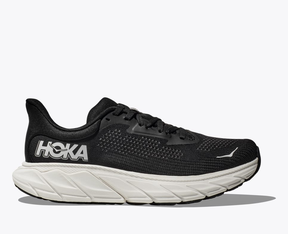 Men's Hoka Arahi 7, Black/White, 12 D Medium