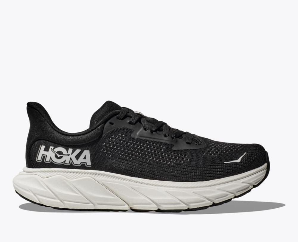 Men's Hoka Arahi 7, Black/White, 11 D Medium