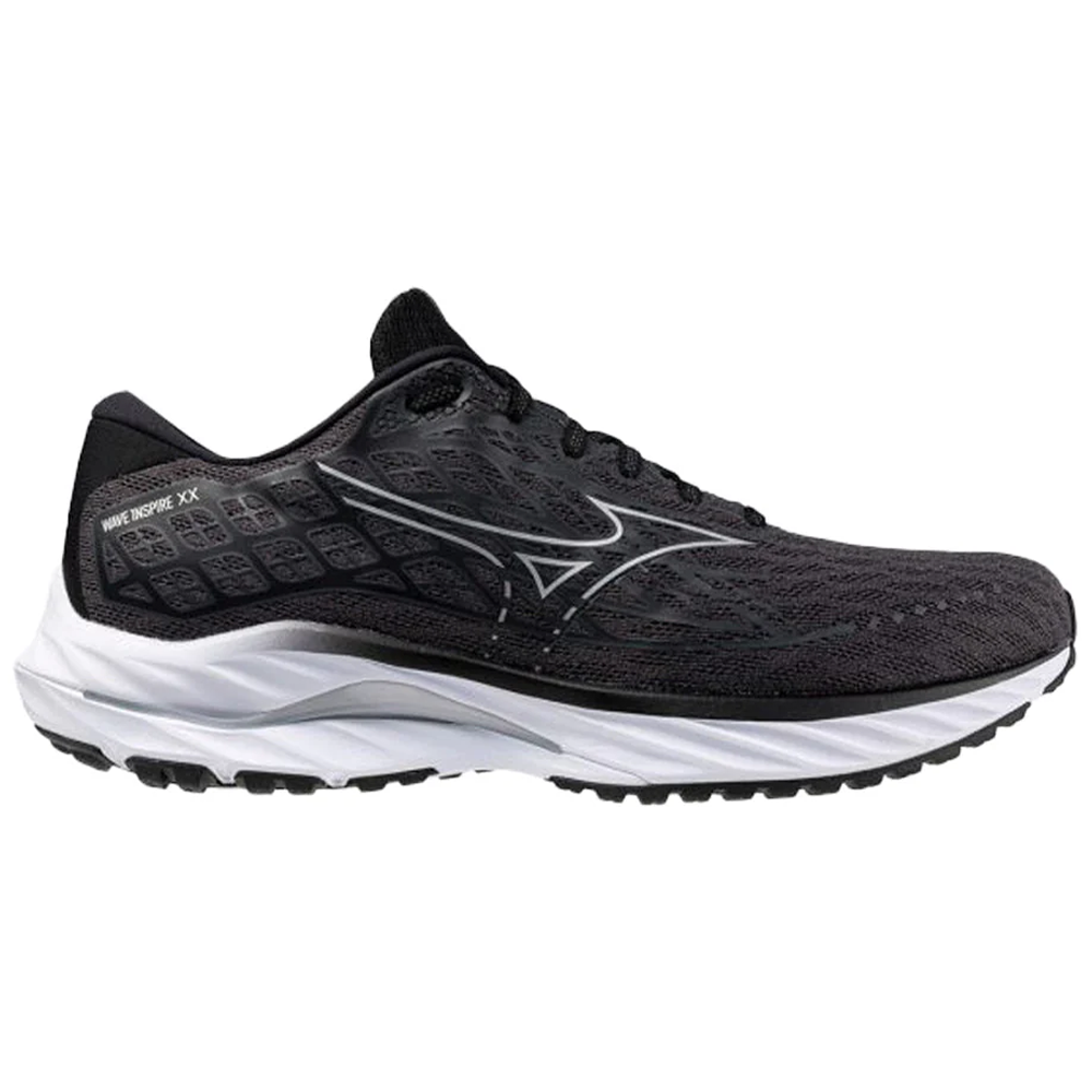 Men's Mizuno Wave Inspire 20, Ebony/White, 11 D Medium