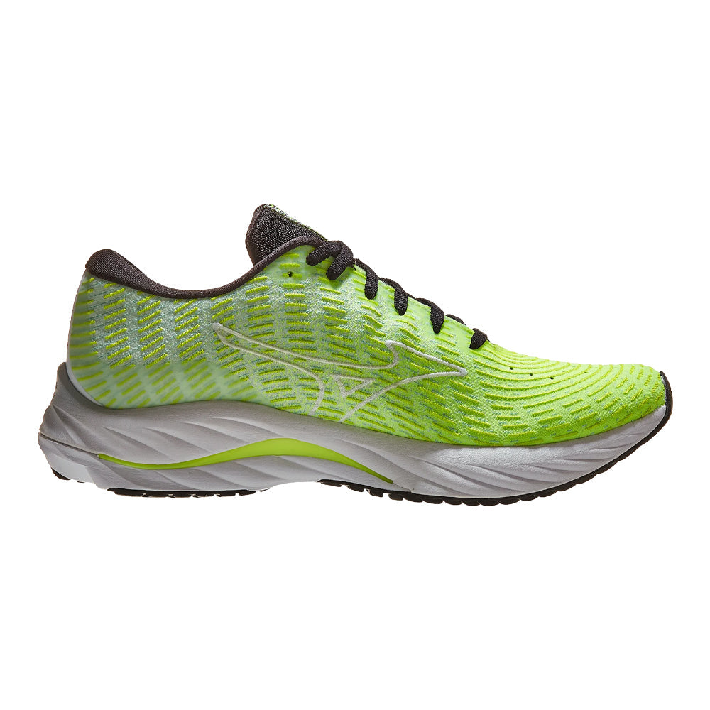 Men's Mizuno Wave Rider 26, Neo Lime/White, 9 D Medium