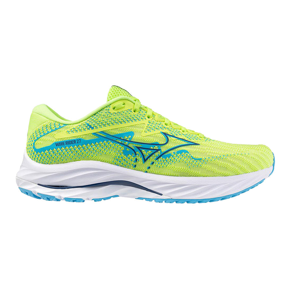 Men's Mizuno Wave Rider 27, Sharp Green-Navy Peony, 10.5 D Medium