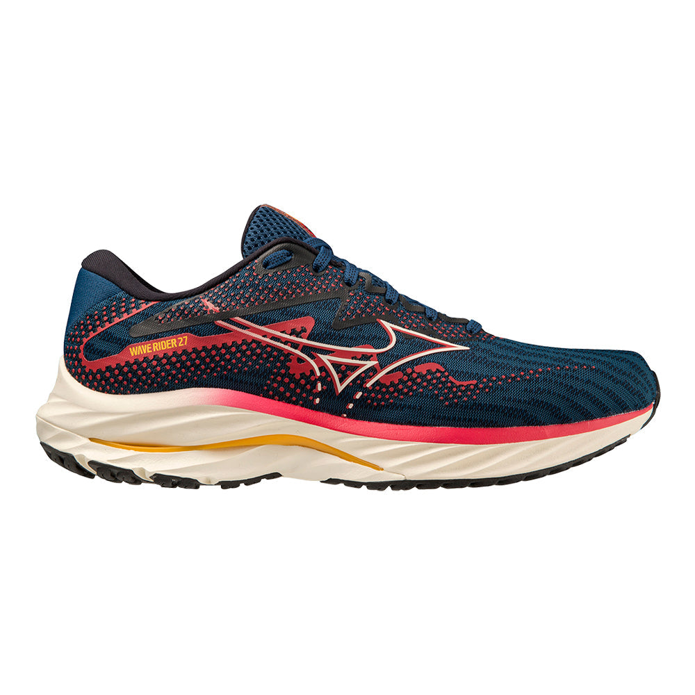 Men's Mizuno Wave Rider 27, Blue Opal-Papyrus, 11 D Medium