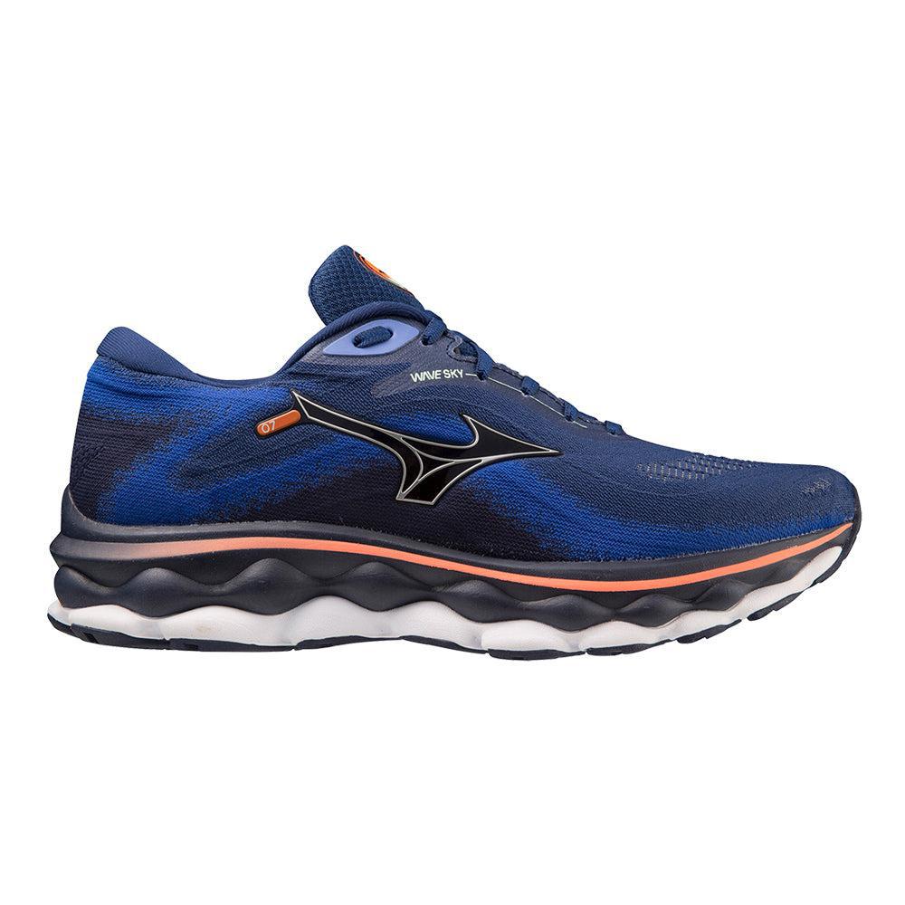 Men's Mizuno Wave Sky 7, Blue Depths-Silver, 13 D Medium