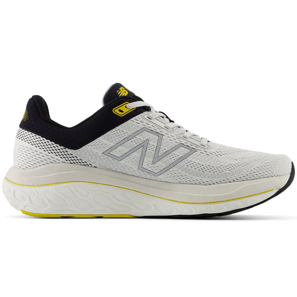 Side view on white background of Mens New Balance Fresh Foam 860 running shoe in Grey Matter/Black, Medium (Regular) width