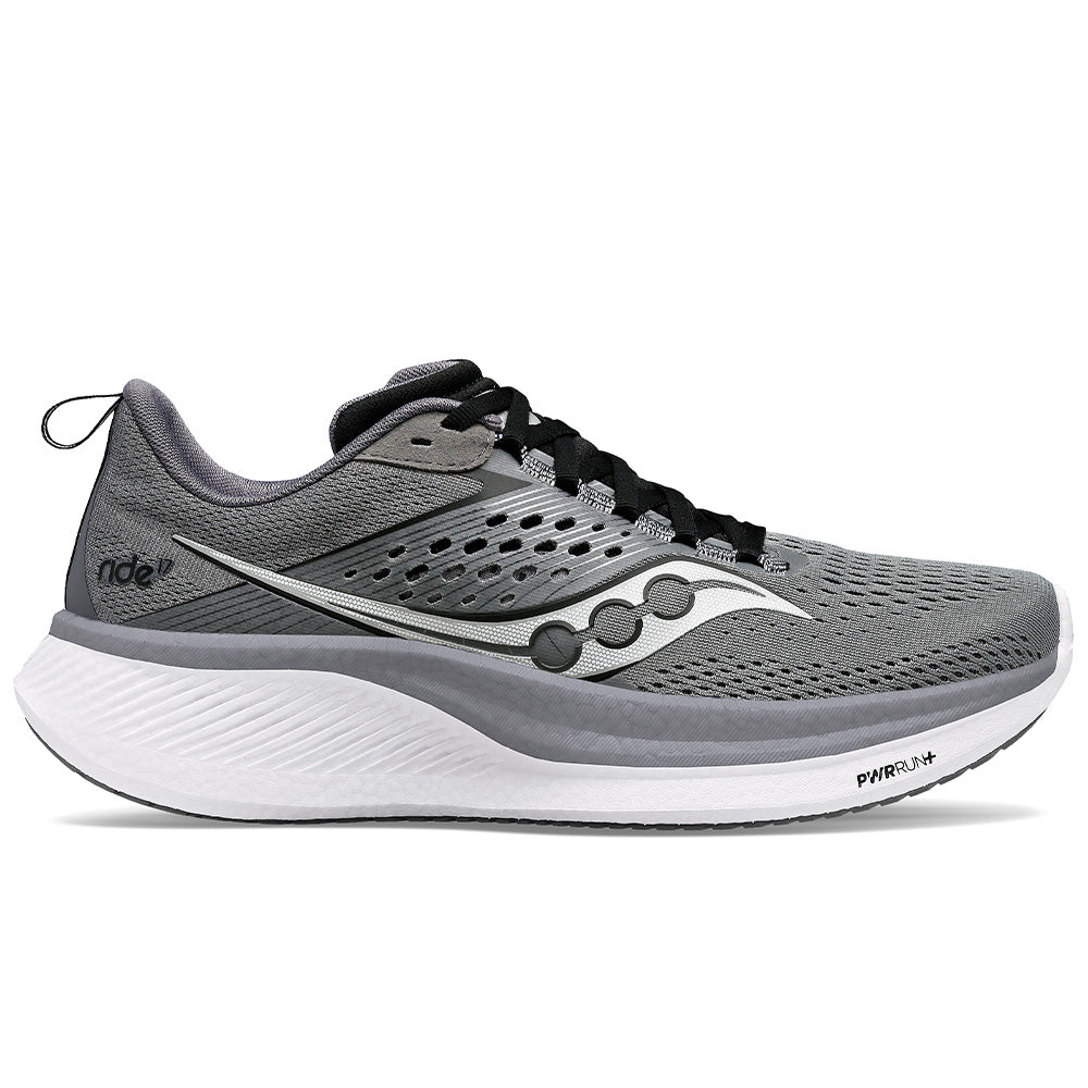 Men's Saucony Ride 17, Cinder/Black, 13 D Medium