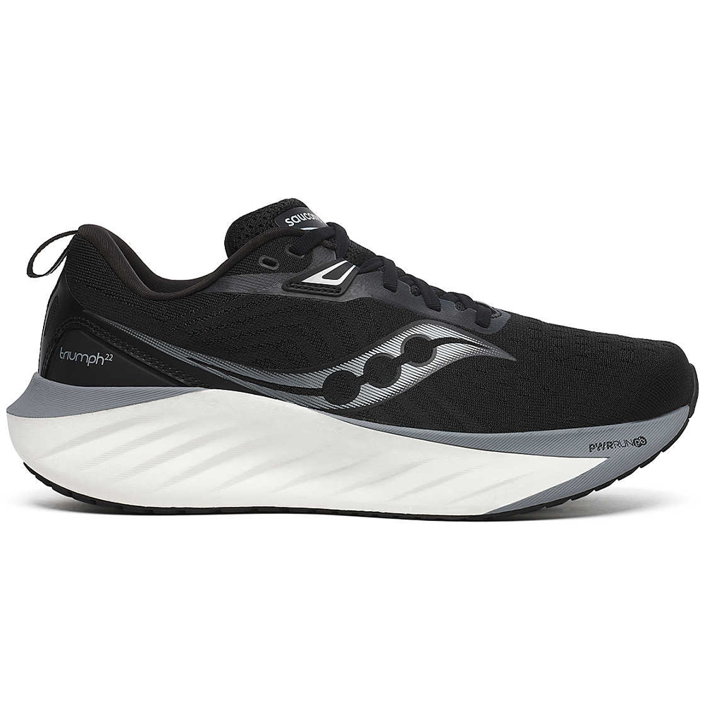 Men's Saucony Triumph 22, Black/White, 12.5 D Medium