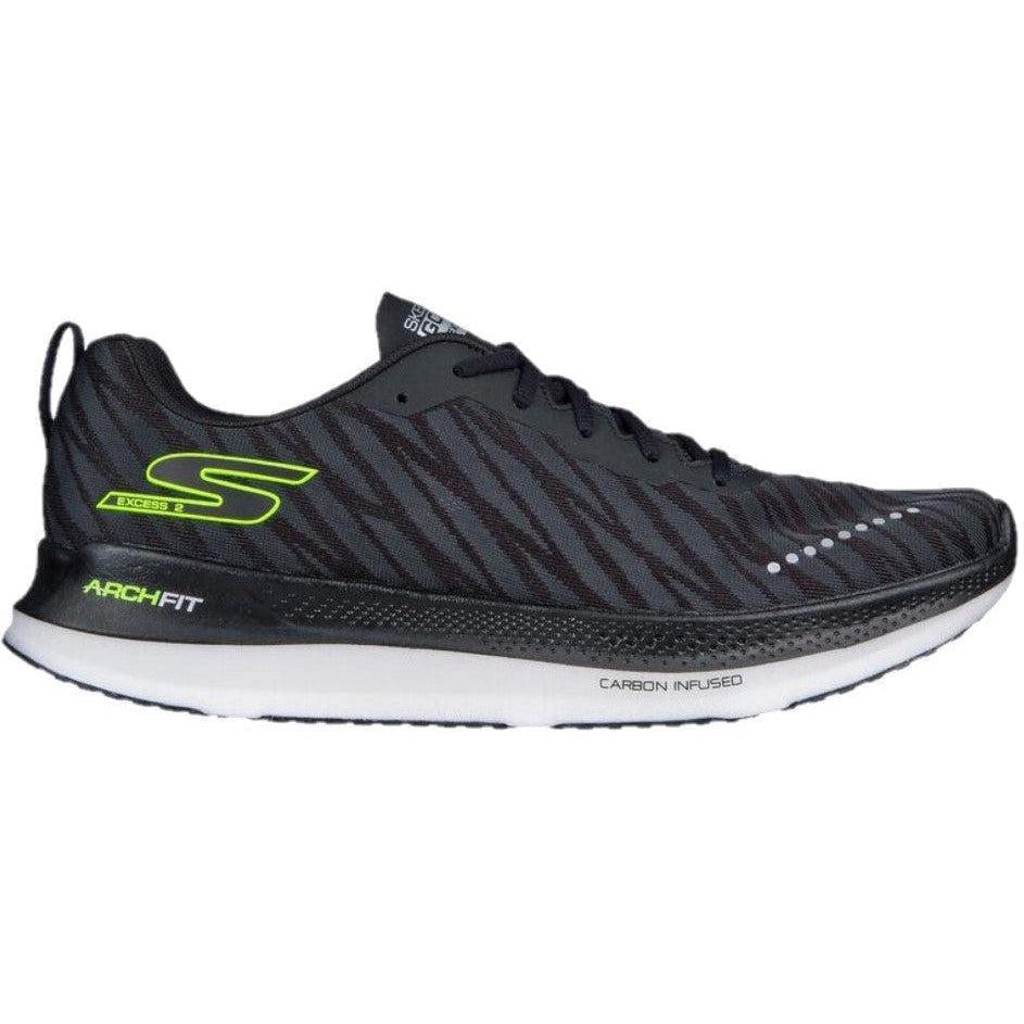 Men's Skechers GO RUN Razor Excess 2, Black/White, 10 D Medium