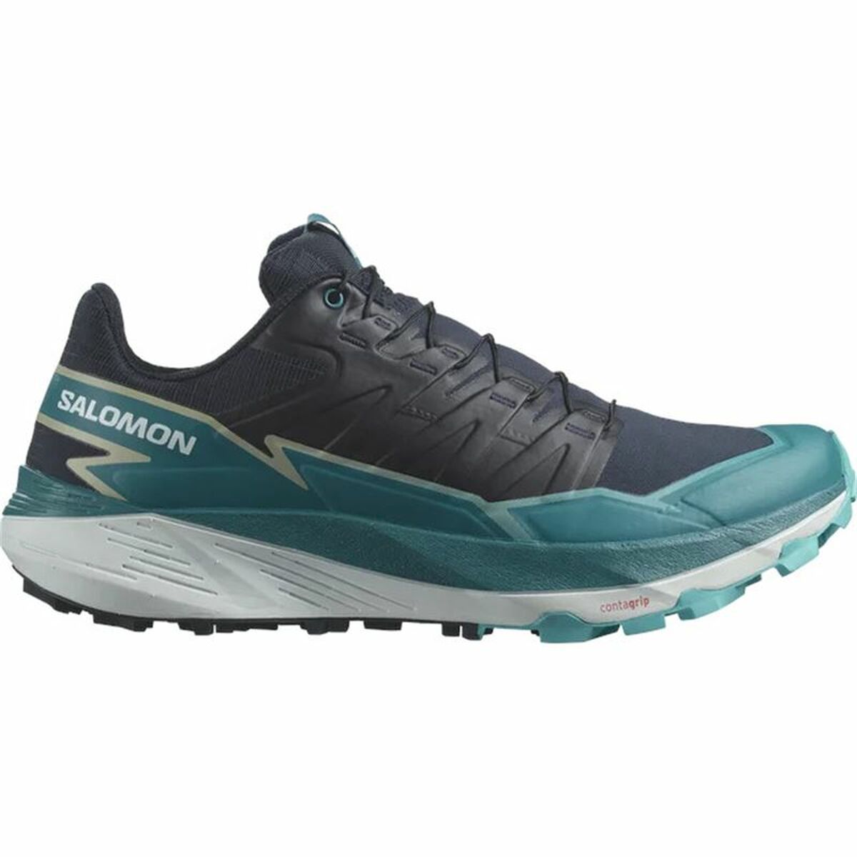 Men's Salomon Thundercross, Carbon/Tahitian Tide/Peacock Blue, 11.5 D Medium