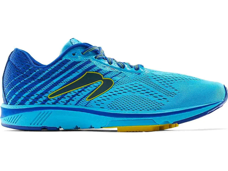 Side view on white background of Mens Newton Running Gravity 11 running shoe in Royal Blue/Navy Blue, Medium (Regular) width