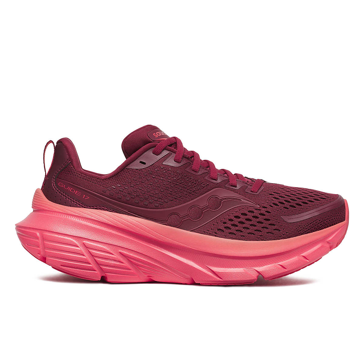Women's Saucony Guide 17, Currant/Cayenne, 8 B Medium