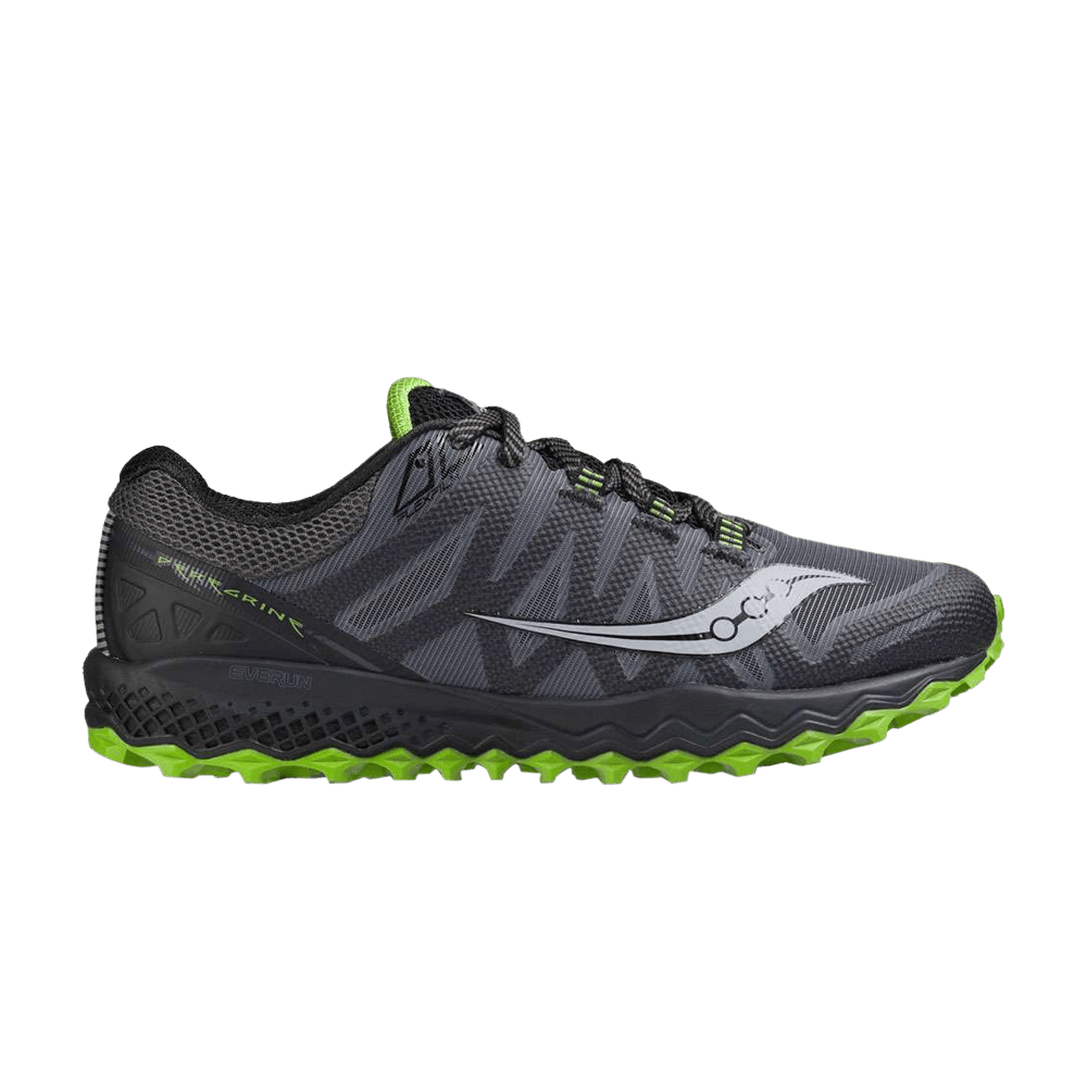 Men's Saucony Peregrine 7, Grey/Black/Lime, 12.5 D Medium