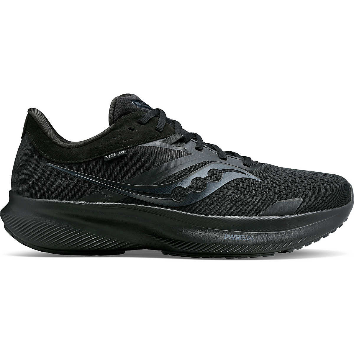Men's Saucony Ride 16, Triple Black, 10.5 D Medium