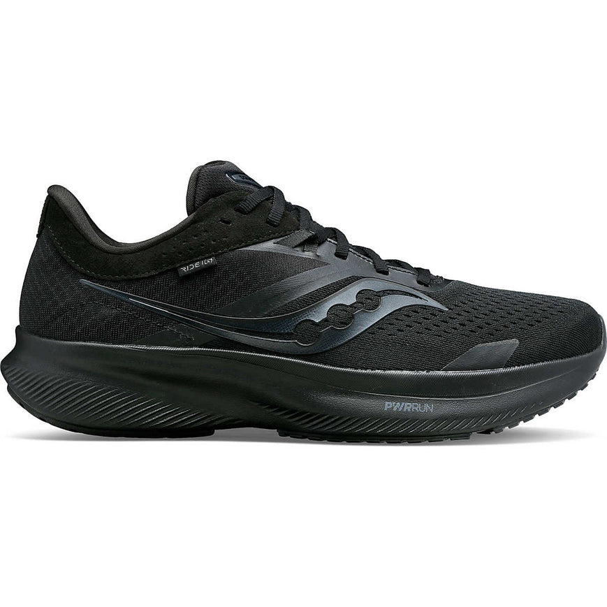 Men's Saucony Ride 16, Triple Black, 15 D Medium