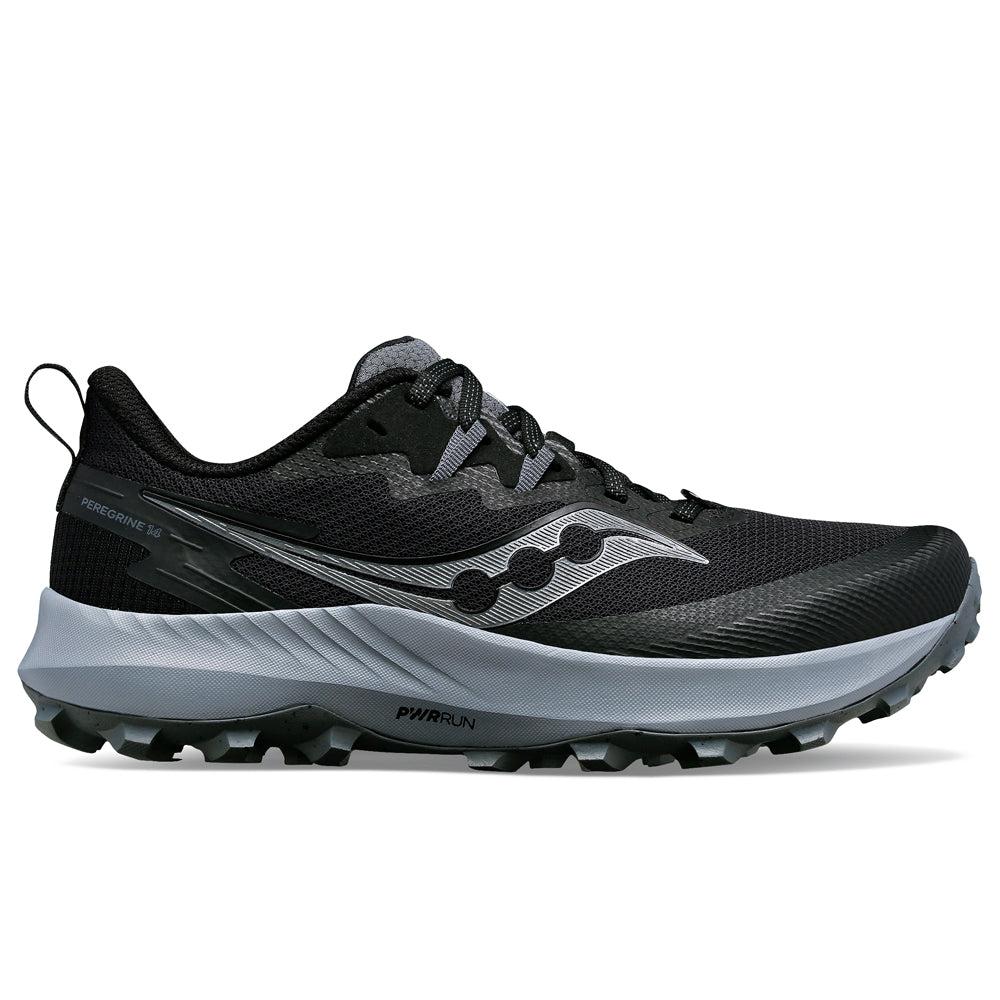 Men's Saucony Peregrine 14, Black/Carbon, 12.5 D Medium