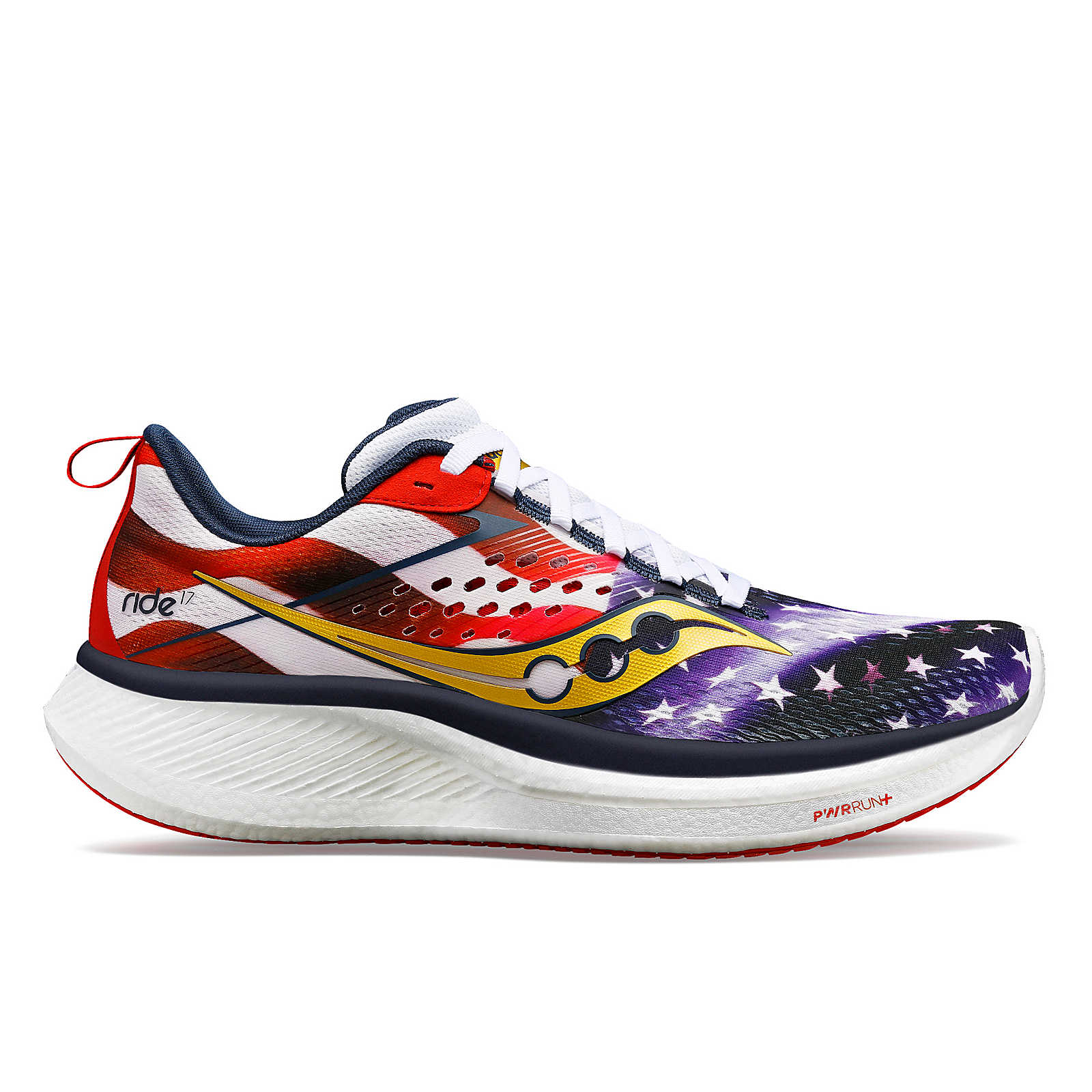 Women's Saucony Ride 17, Stars/Stripes, 10 B Medium