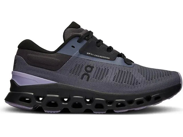 Women's On Cloudstratus 3, Metal/Wisteria, 9 B Medium