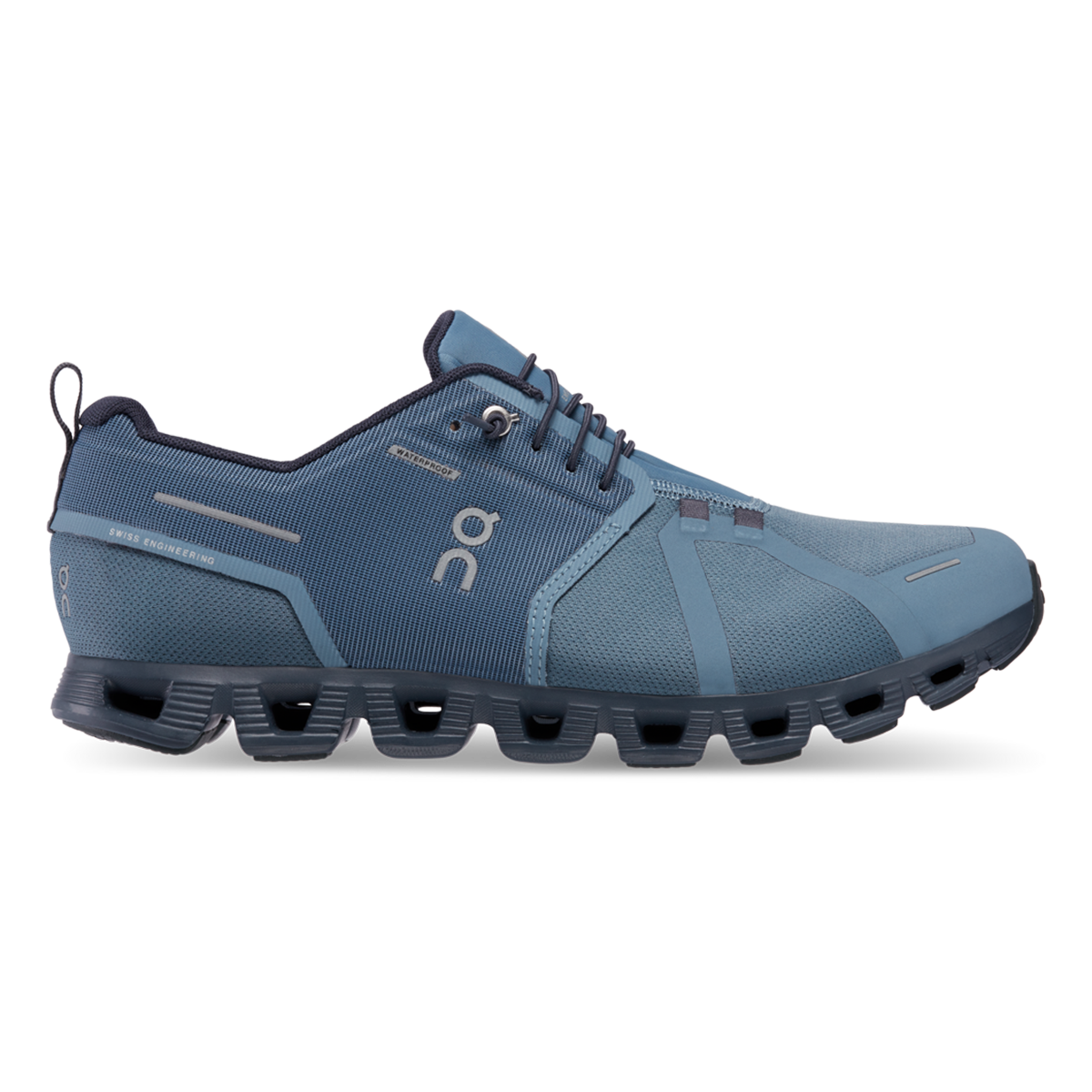 Men's On Cloud 5 Waterproof, Metal/Navy, 9 D Medium