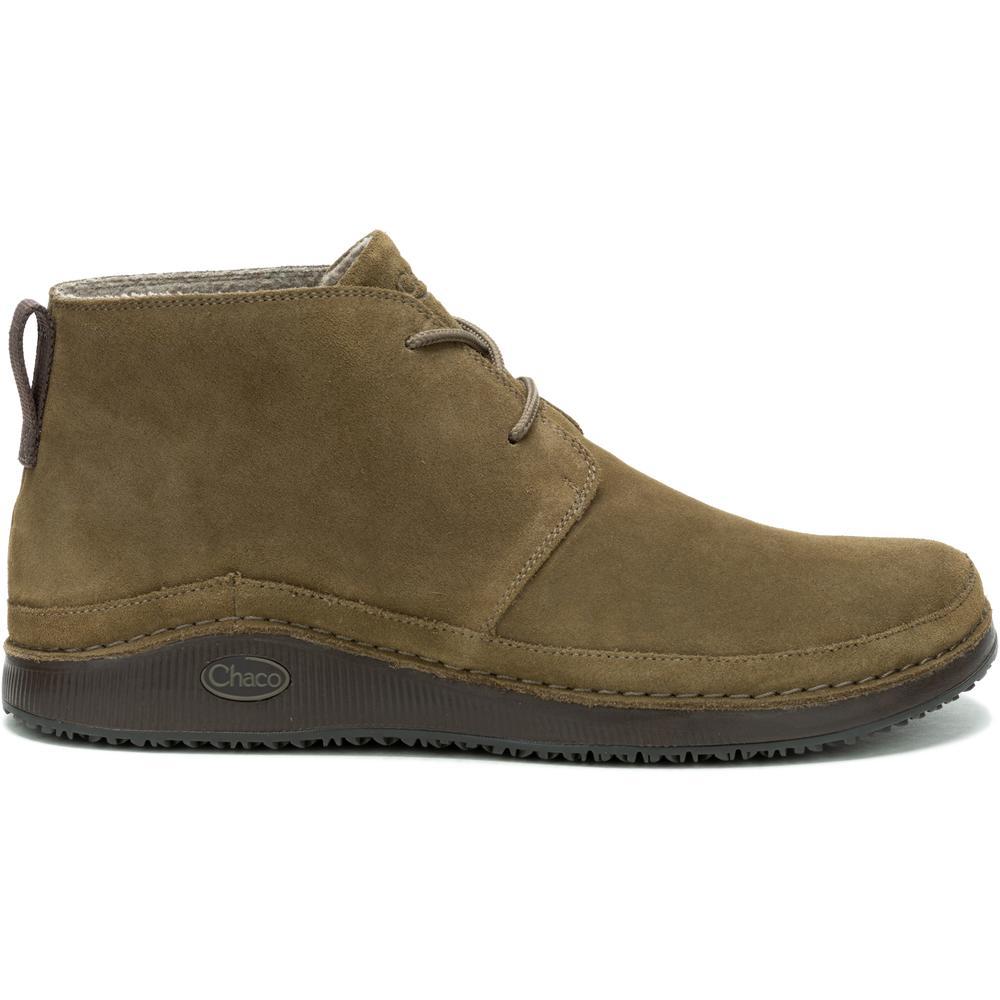 Side view on white background of Mens Chaco Paonia Desert Boot running shoe in Teak, Medium (Regular) width