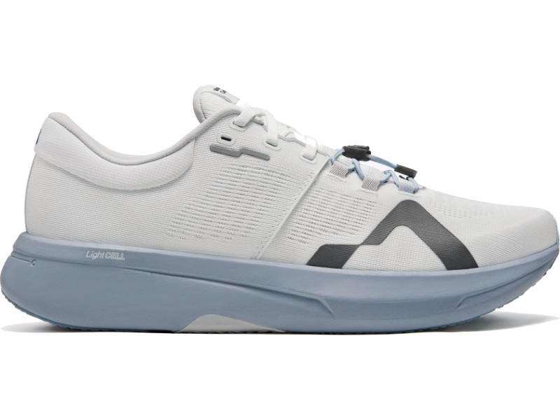 Side view on white background of Mens Mount To Coast R1 running shoe in Twilight, Medium (Regular) width