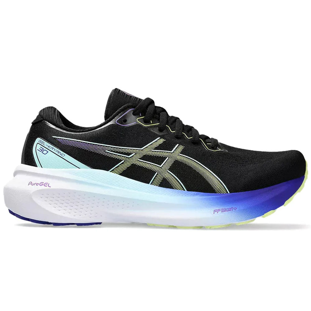 Women's Asics Gel-Kayano 30, Black/Glow Yellow, 11.5 D Wide