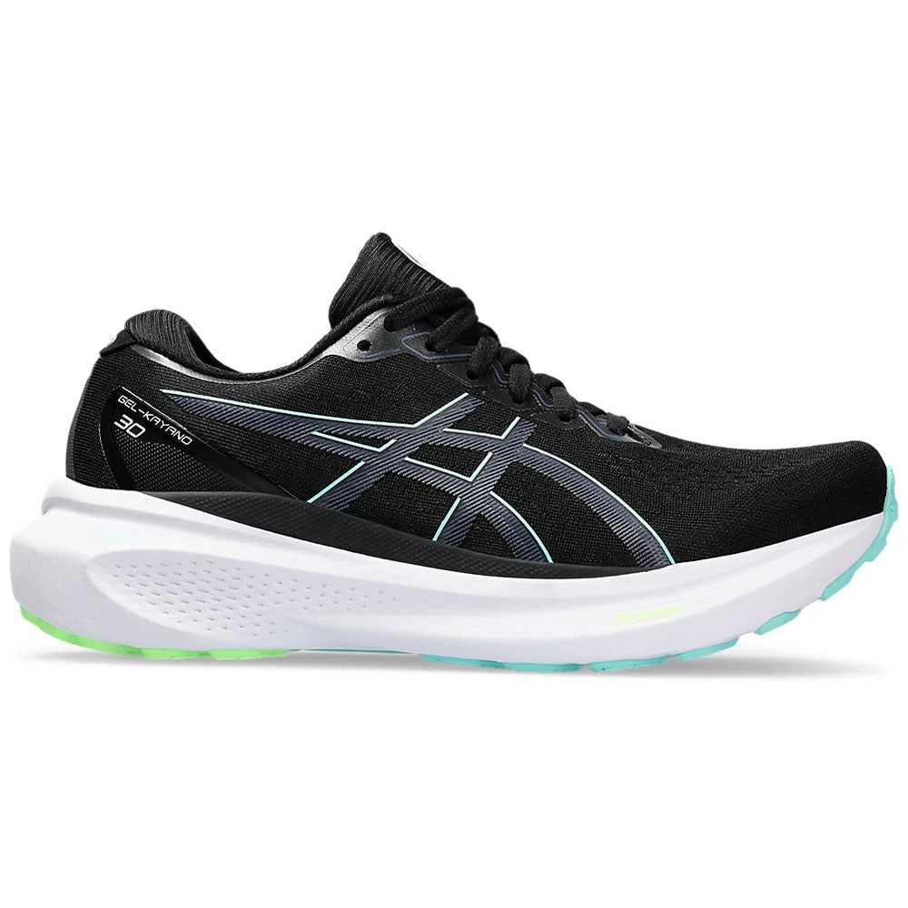 Women's Asics Gel-Kayano 30, Black/Thunder Blue, 7 B Medium