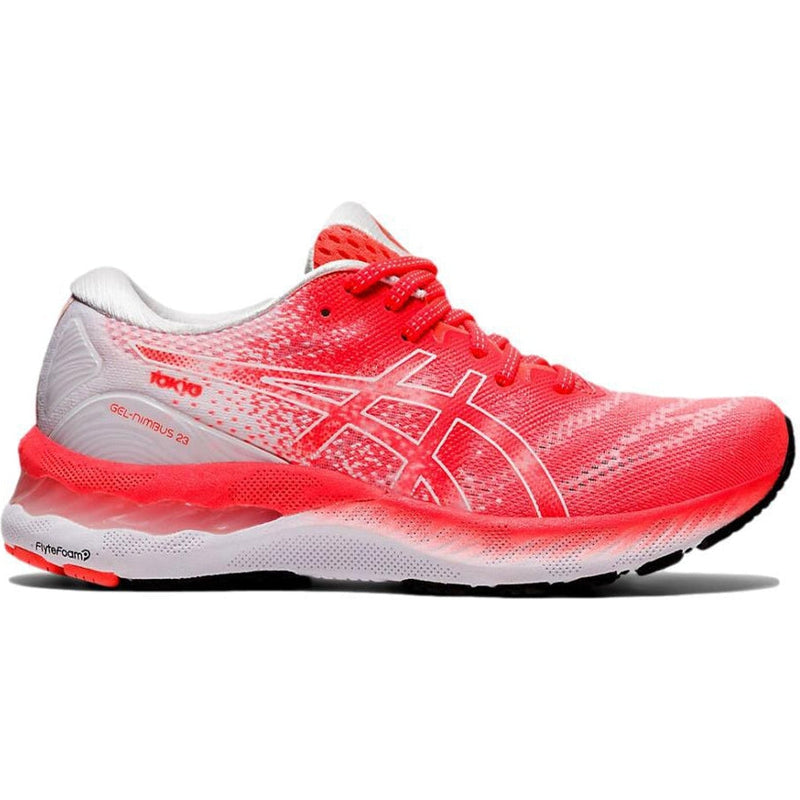 Women's Asics Gel-Nimbus 23, Tokyo Sunrise Red/White, 6.5 B Medium
