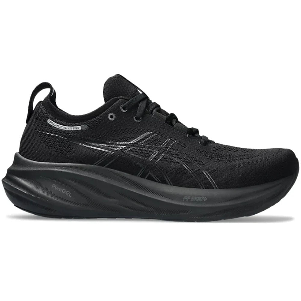 Women's Asics Gel-Nimbus 26, Black/Black, 5 B Medium