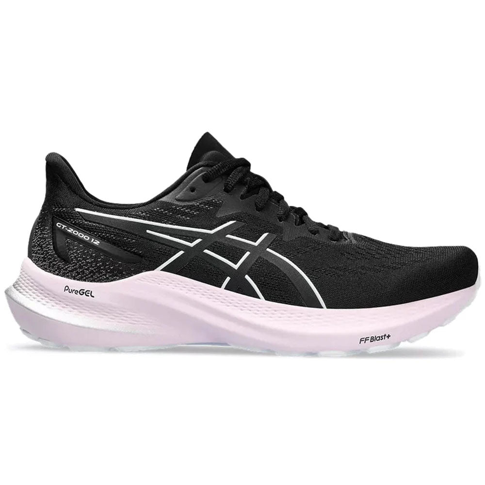 Women's Asics GT-2000 12, Black/White, 6 B Medium