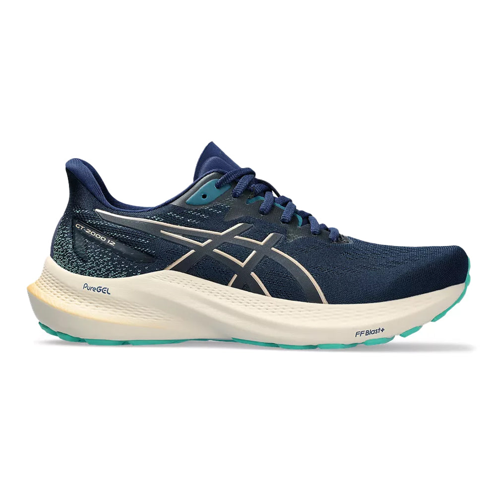 Women's Asics GT-2000 12, Blue Expanse/Champagne, 8 B Medium